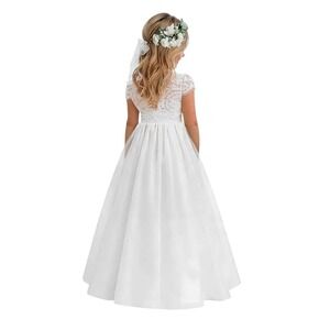 2Bunnies Lace Tulle Flower Girl Dress Size 10-12 Party Gown First Communion